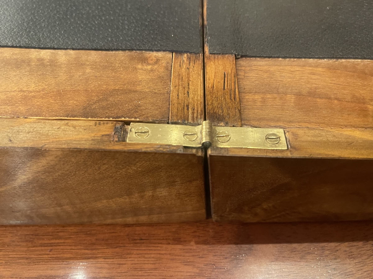 Coffret écritoire avec frise marqueterie de paille XIX-photo-1