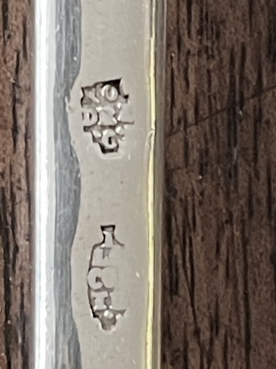 Rodez cuillère à ragoût avec blason argent XVIII orfèvre Lacoste . Toulouse .-photo-4