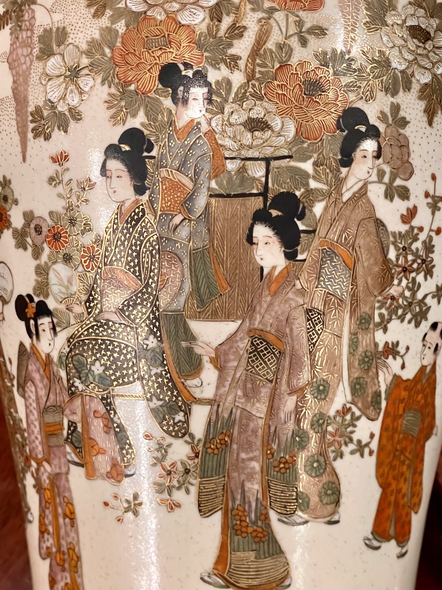 Vase Satsuma  Japon atelier Kinkozan en céramique XIX -photo-2