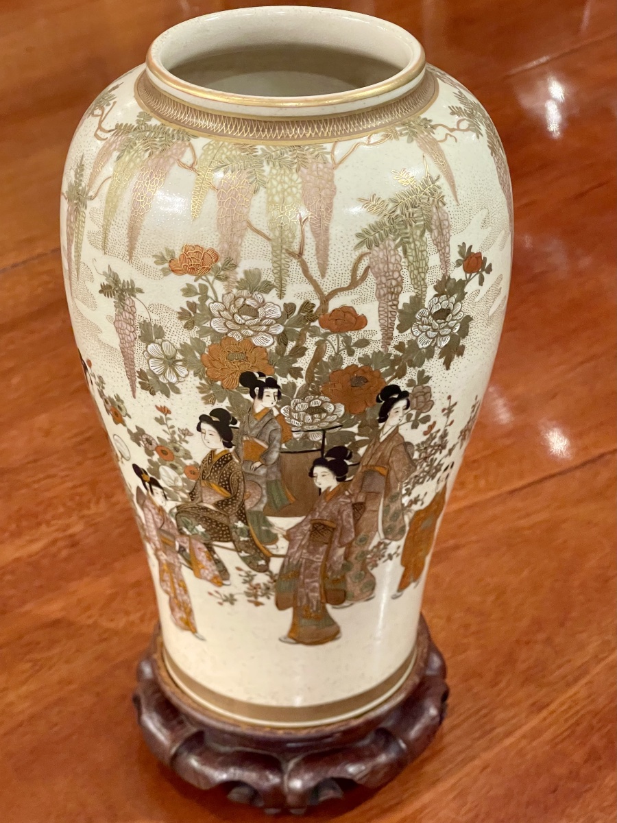 Vase Satsuma  Japon atelier Kinkozan en céramique XIX 