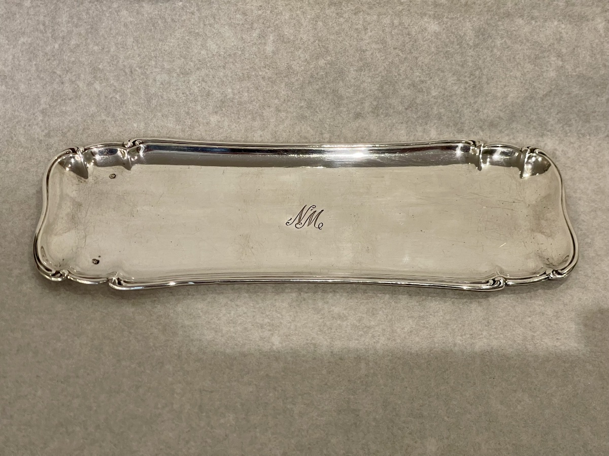 Crystal And Silver Bath Set: Bottle, Box, And Tray -photo-4