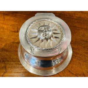 Sterling Silver Inkwell Sun Pattern Freemason