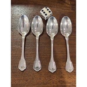 4 cuillères moka café argent Minerve Port Royal Christofle Cardeilhac