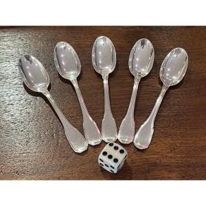 5 cuillères à moka ou café argent Minerve Louis Coignet