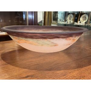 Vasque en verre signée Degué pour lustre 1900 ou 1930