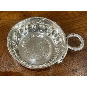 Argent Minerve Taste-vin anse serpent et 1/2 écu Louis XVI 