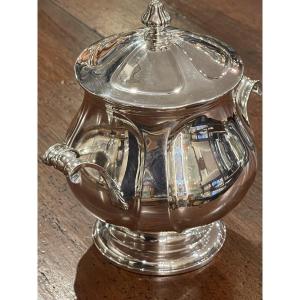 Silver Sugar Bowl By Minerva Olier And Caron, Silversmiths, 18th Century Style