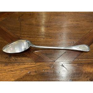 Cuillère à servir ou à ragoût modèle baguette médaillon argent Minerve