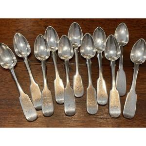 Petites cuillères argent massif Russie par 11