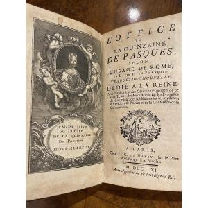 Livre XVIII ème office de la quinzaine de Pasques dédié à la reine Leczinska