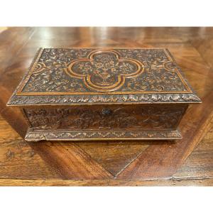 XVIIIth Century Wooden Box From Ste Lucie Nancy Atelier Bagard