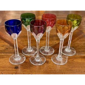 Baccarat 6 Génova Color Liqueur Glasses In Crystal