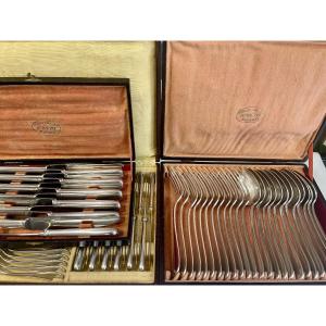 Christofle "coquille Marot" Silver-plated Metal Cutlery Set 