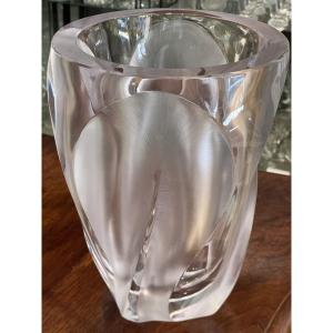 Grand vase Lalique France modèle Ingrid cristal
