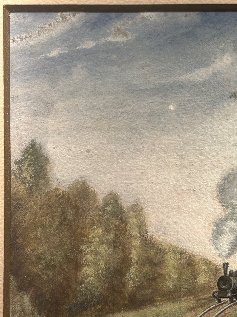 Luxembourg Landscape, Gouache On Paper-photo-4