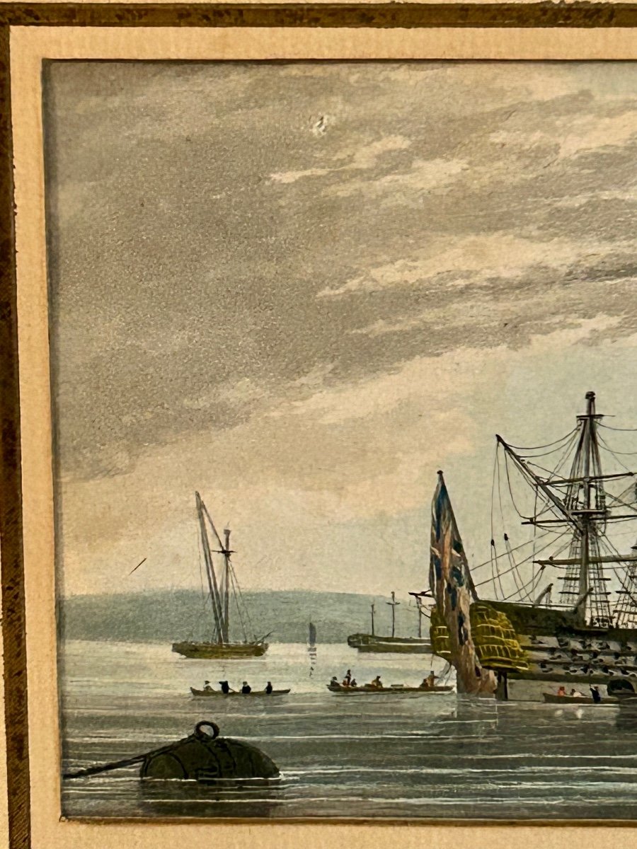 19th Century Aquatint, Marine-photo-3