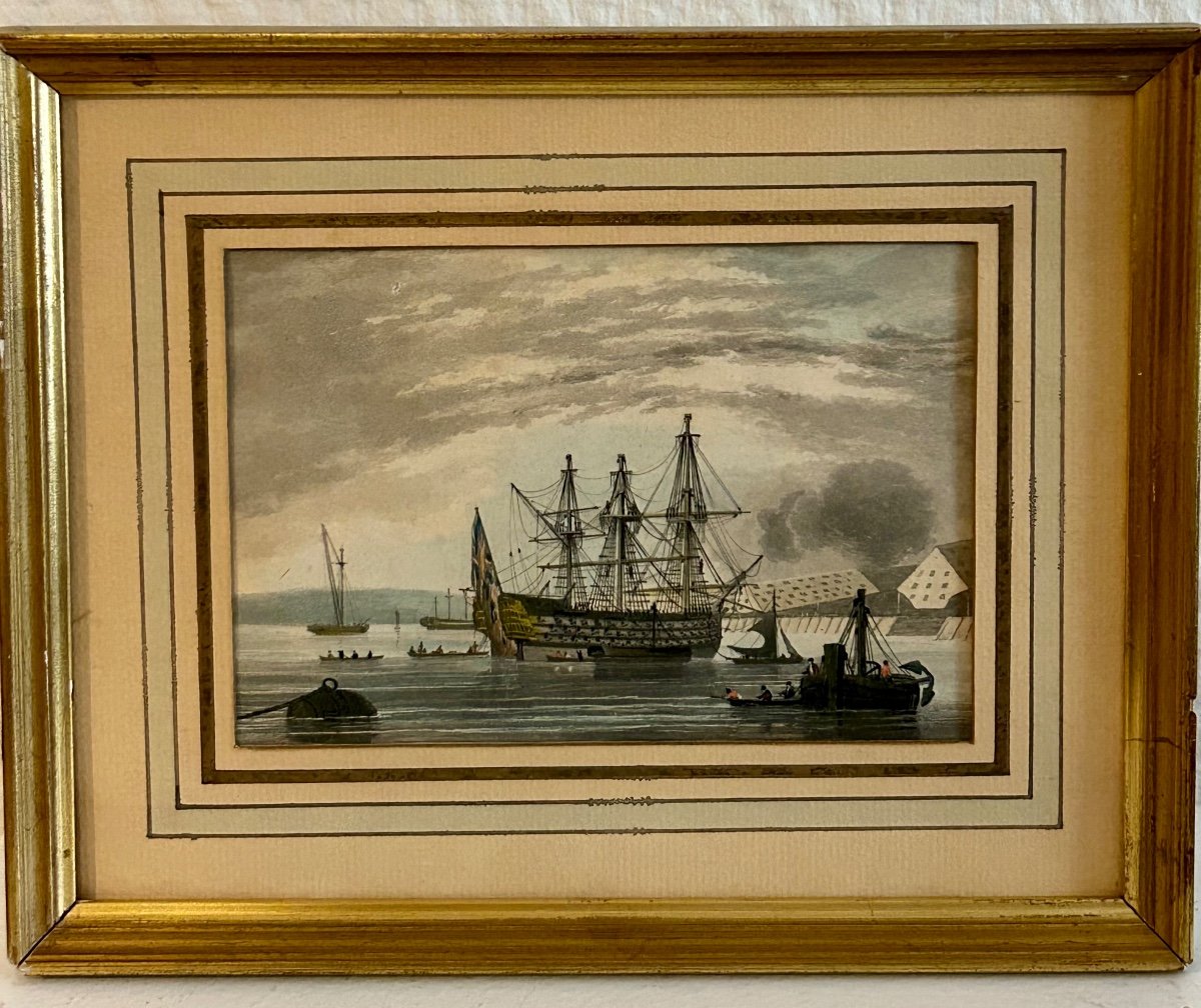 19th Century Aquatint, Marine