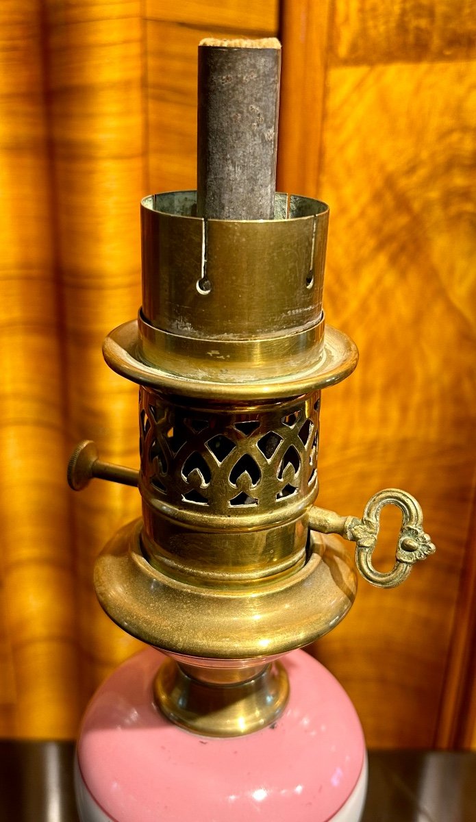 Paire de lampes à huile en porcelaine style Napoléon III -photo-3