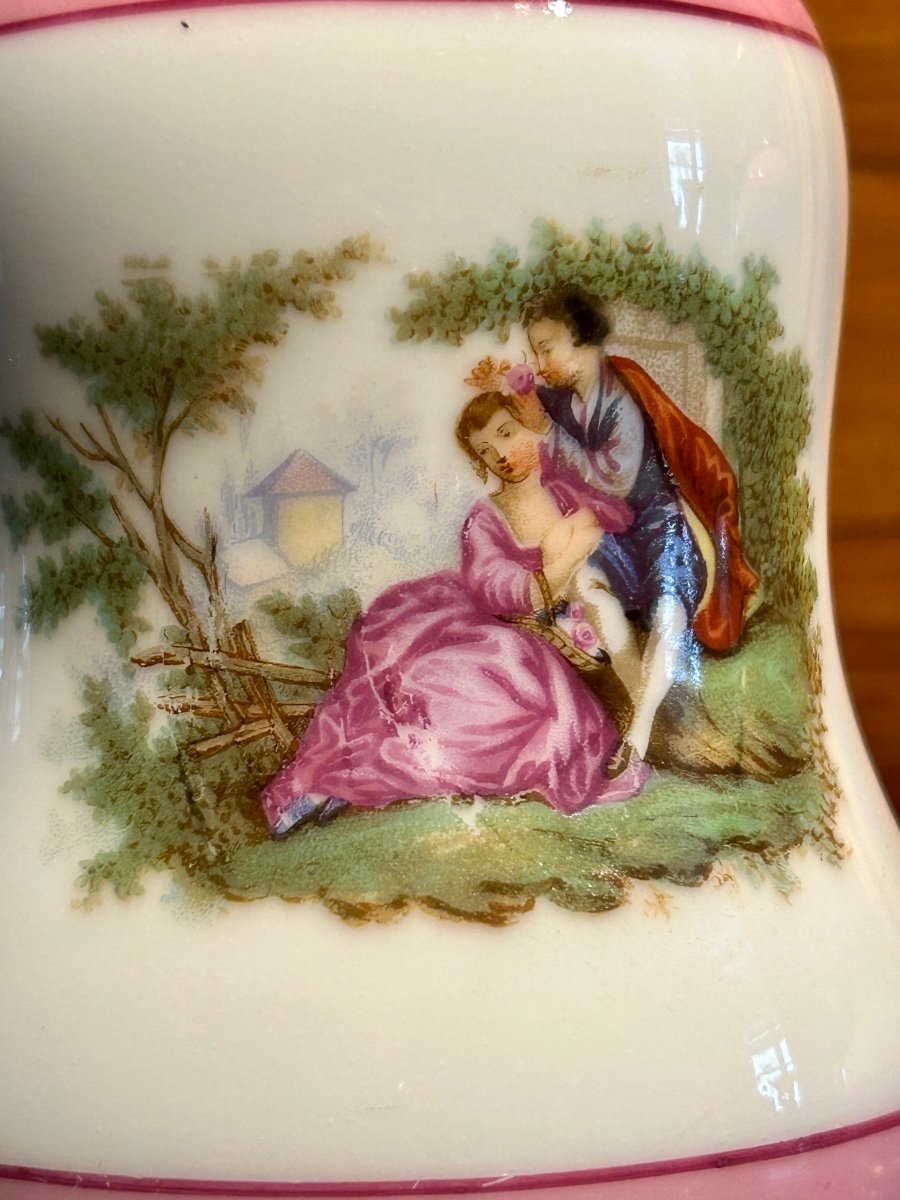 Paire de lampes à huile en porcelaine style Napoléon III -photo-1