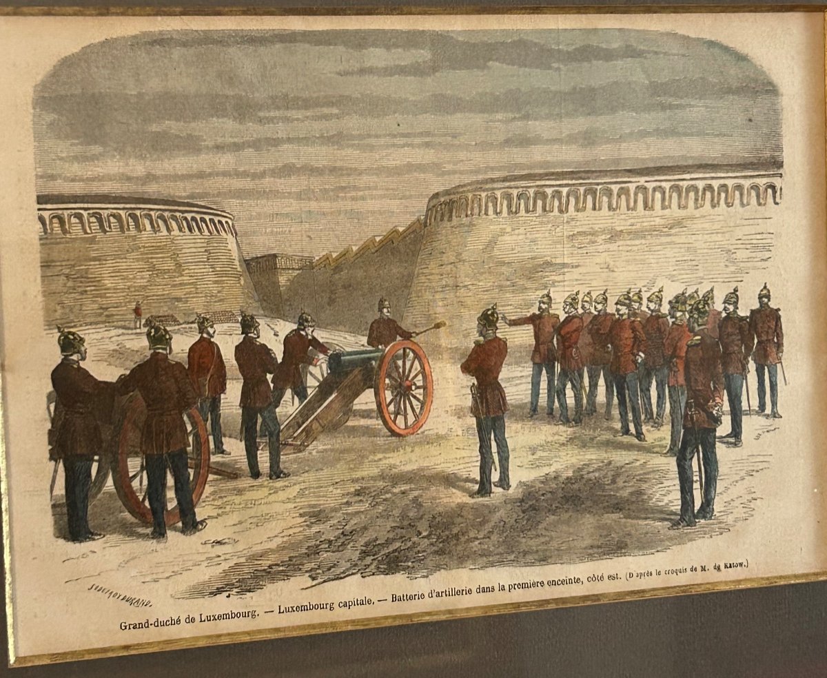 Godefroy Durand, Colored Engraving Battle Of Luxembourg-photo-3