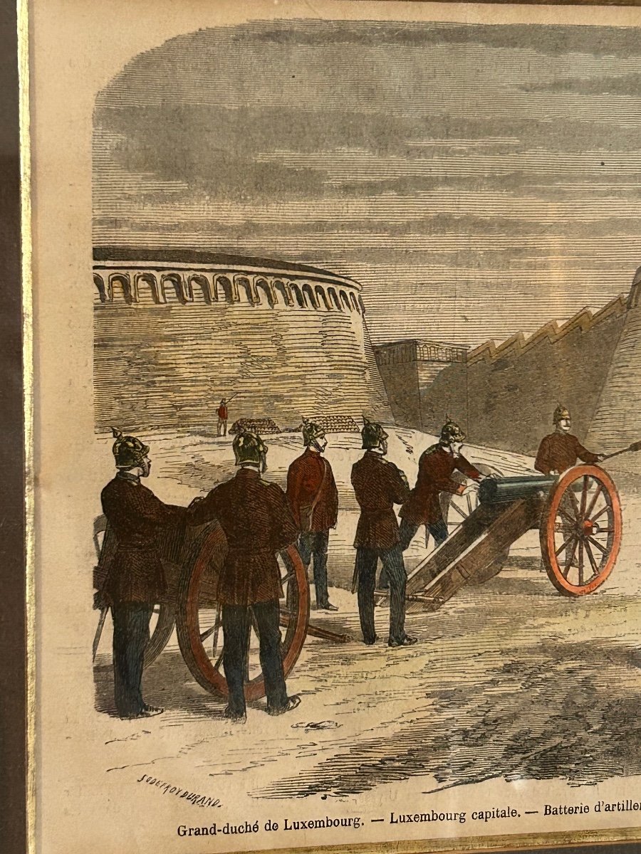 Godefroy Durand, Colored Engraving Battle Of Luxembourg-photo-4