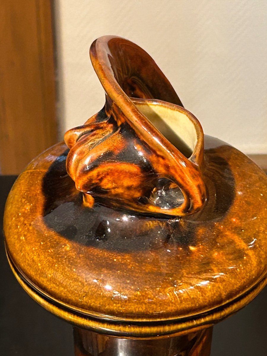Art Nouveau Earthenware Vase-photo-8