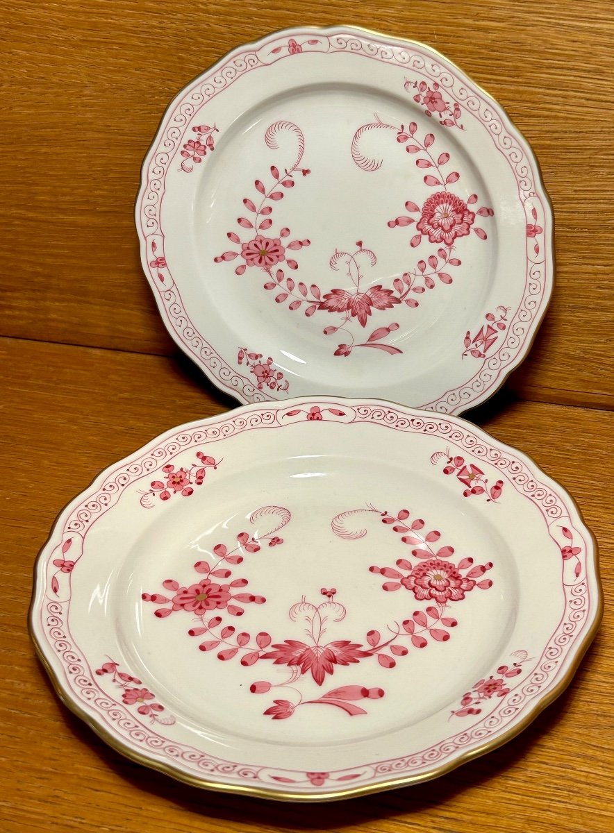 Meissen, 2 assiettes en porcelaine de Saxe 