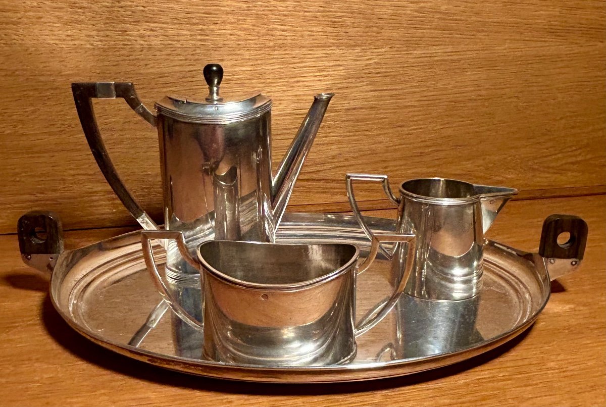 Th. H. Saakes, Silver And Ebony Tea Set