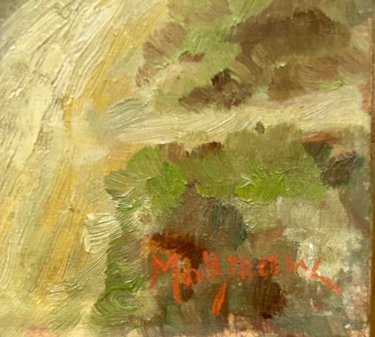 Huile sur panneau « Pont de Chennevières », signature illisible-photo-4