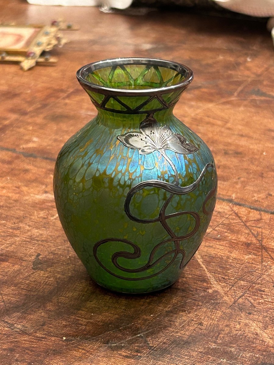 Loetz, petit vase en verre irisé -photo-2