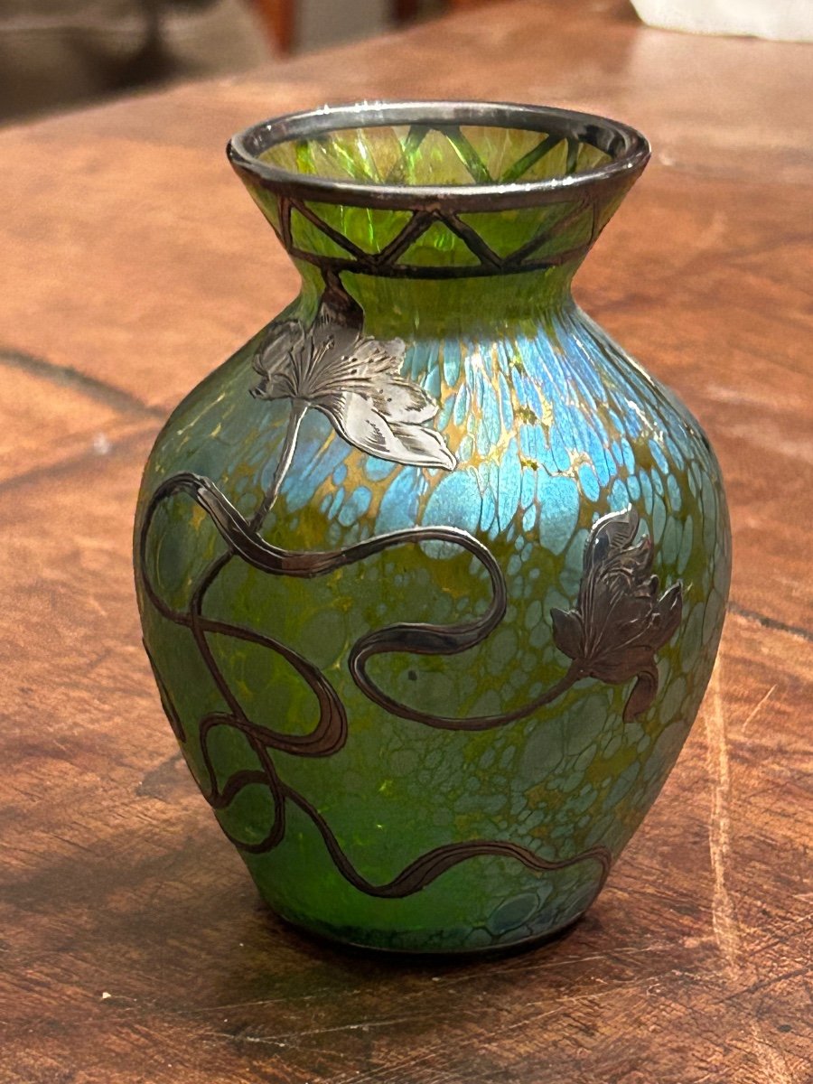 Loetz, petit vase en verre irisé -photo-4