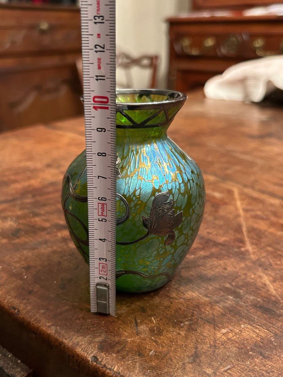 Loetz, petit vase en verre irisé -photo-5