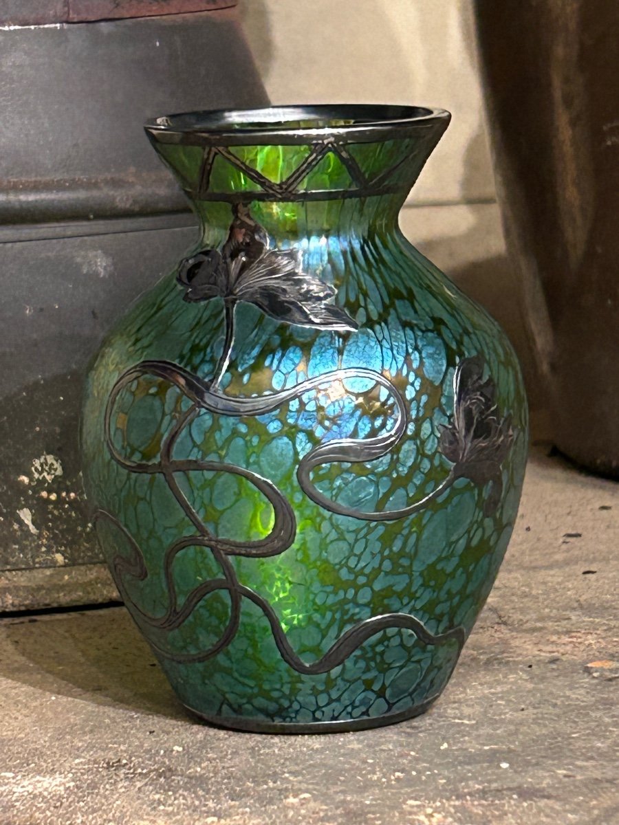 Loetz, petit vase en verre irisé -photo-6