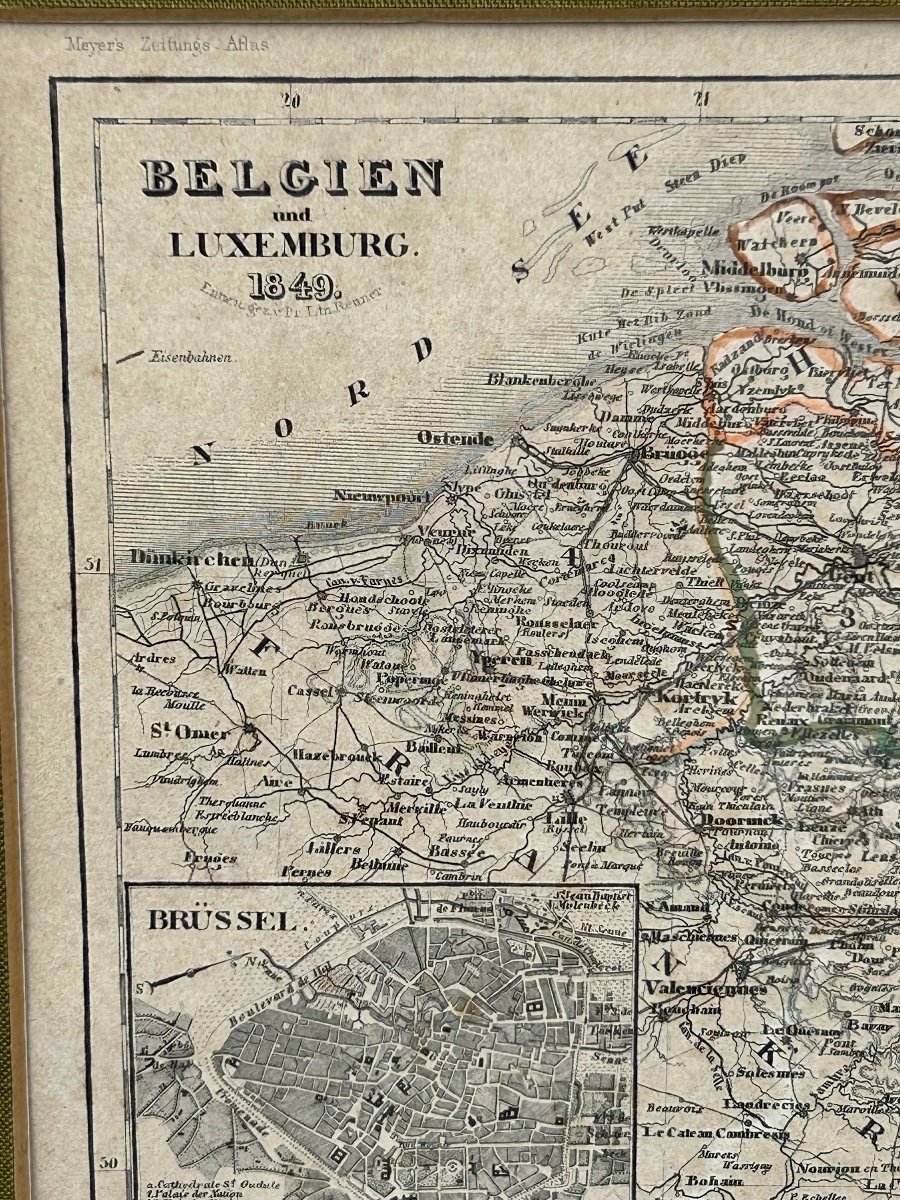 Carte Belgique Luxembourg 1849-photo-1