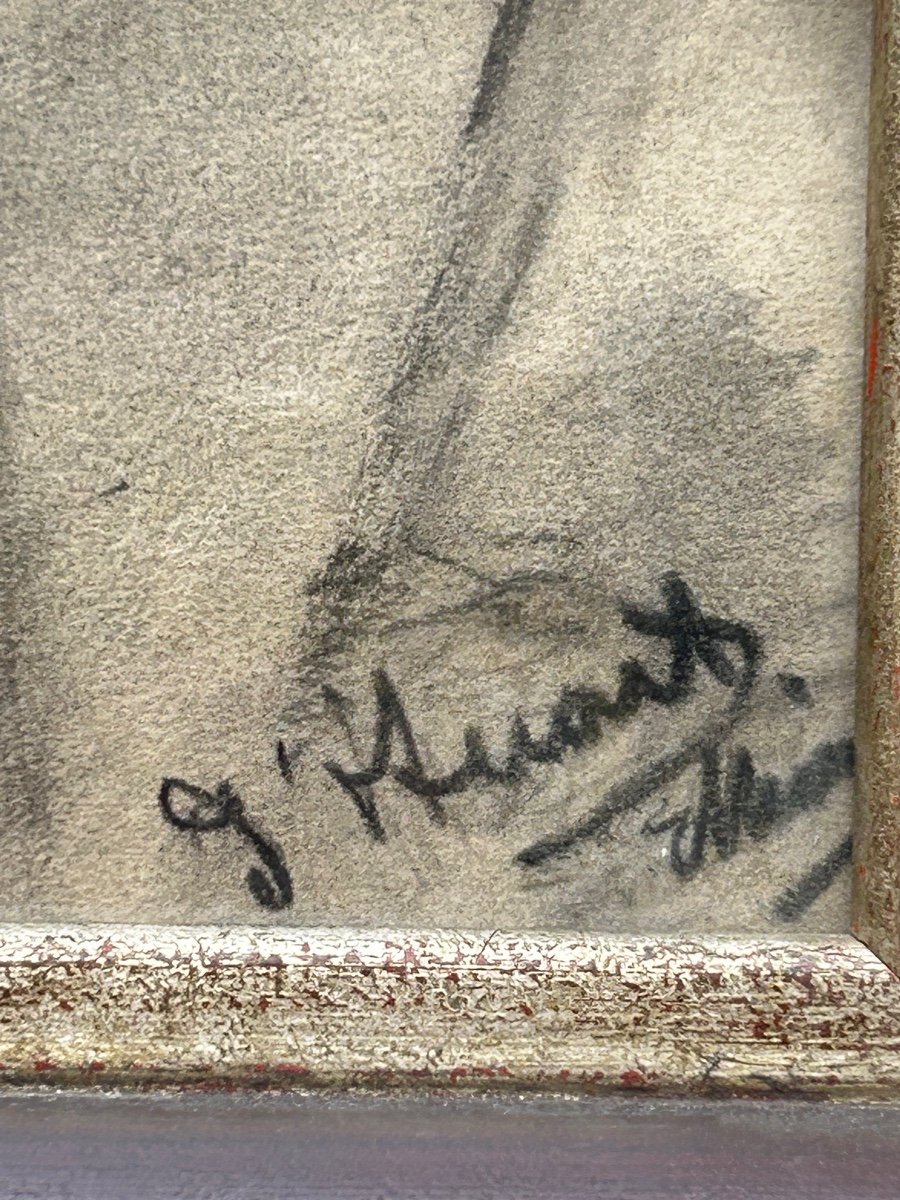 Luxembourg Artist Ferdinand d'Huart, Portrait Of A Woman-photo-2