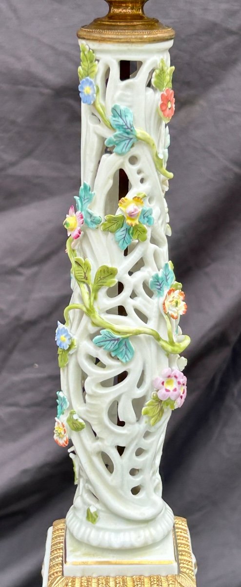 Meissen, Saxony Porcelain Candlestick-photo-4