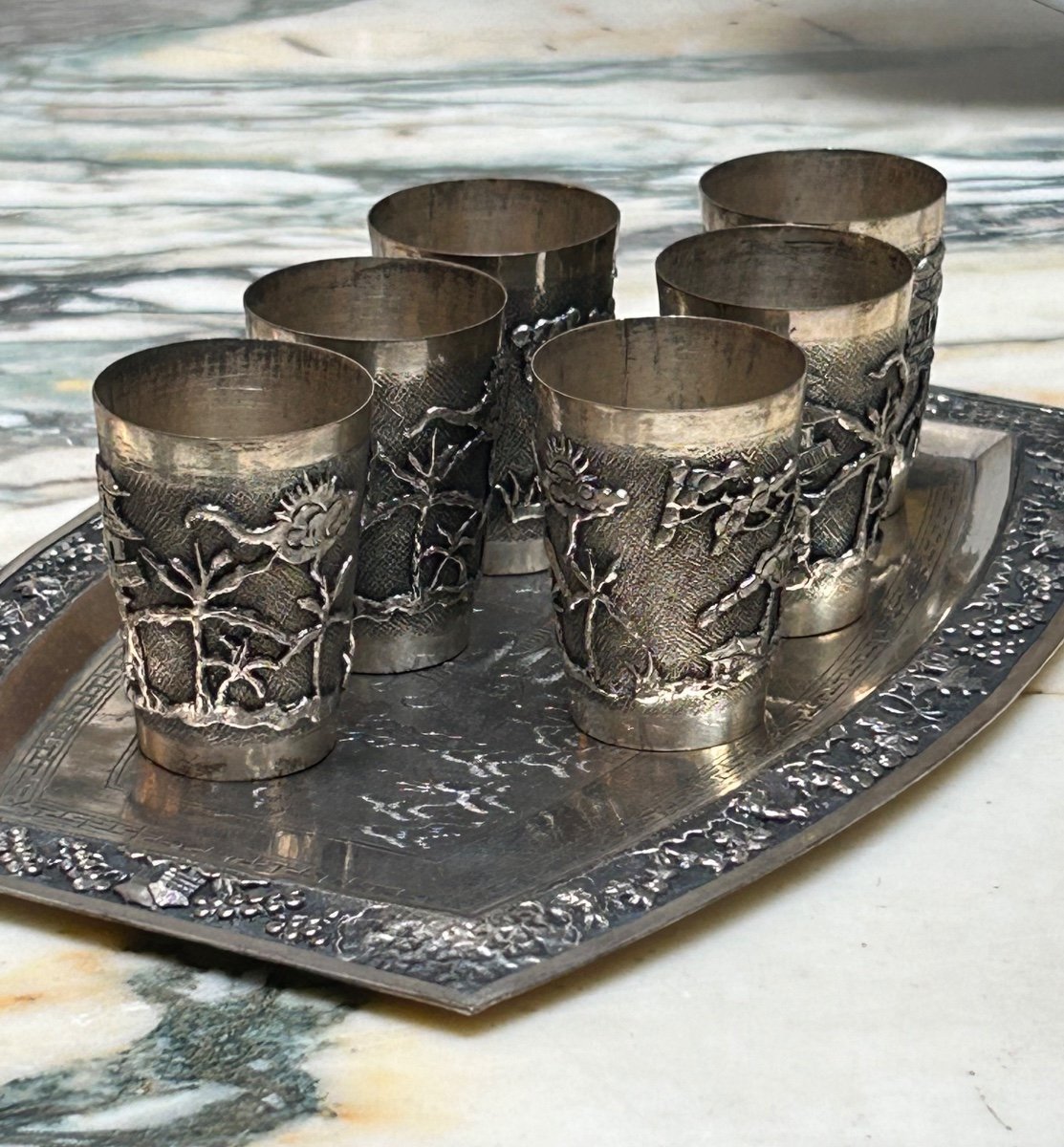 Small Silver Cups And Tray-photo-6