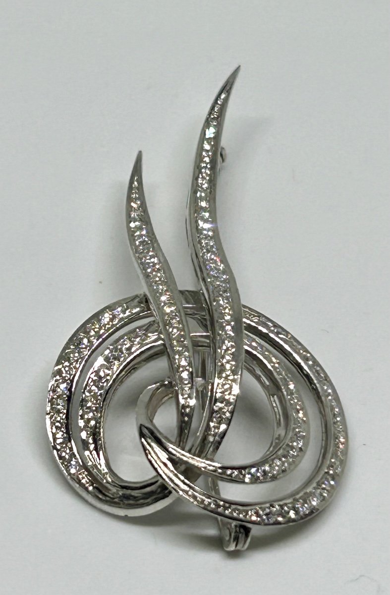 White Gold And Diamond Brooch