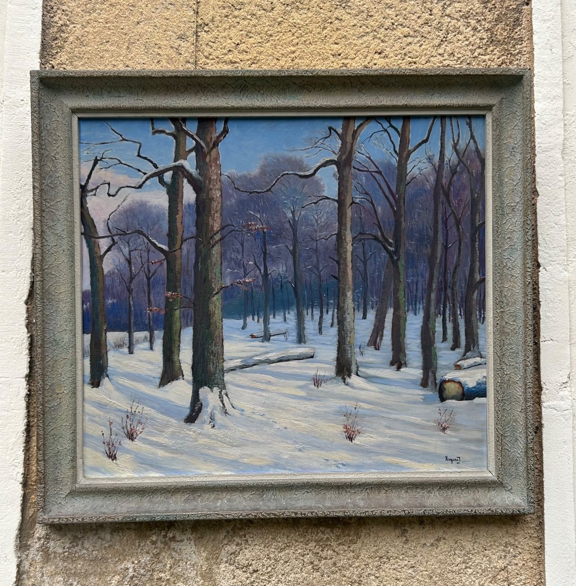 Tableau paysage d’hiver luxembourgeois, signature illisible -photo-2
