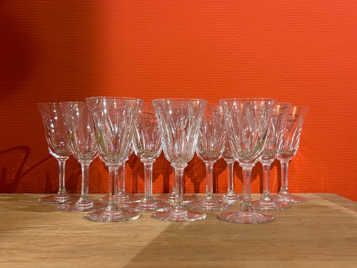 Saint Louis, Set Of 12 Crystal White Wine Glasses-photo-2