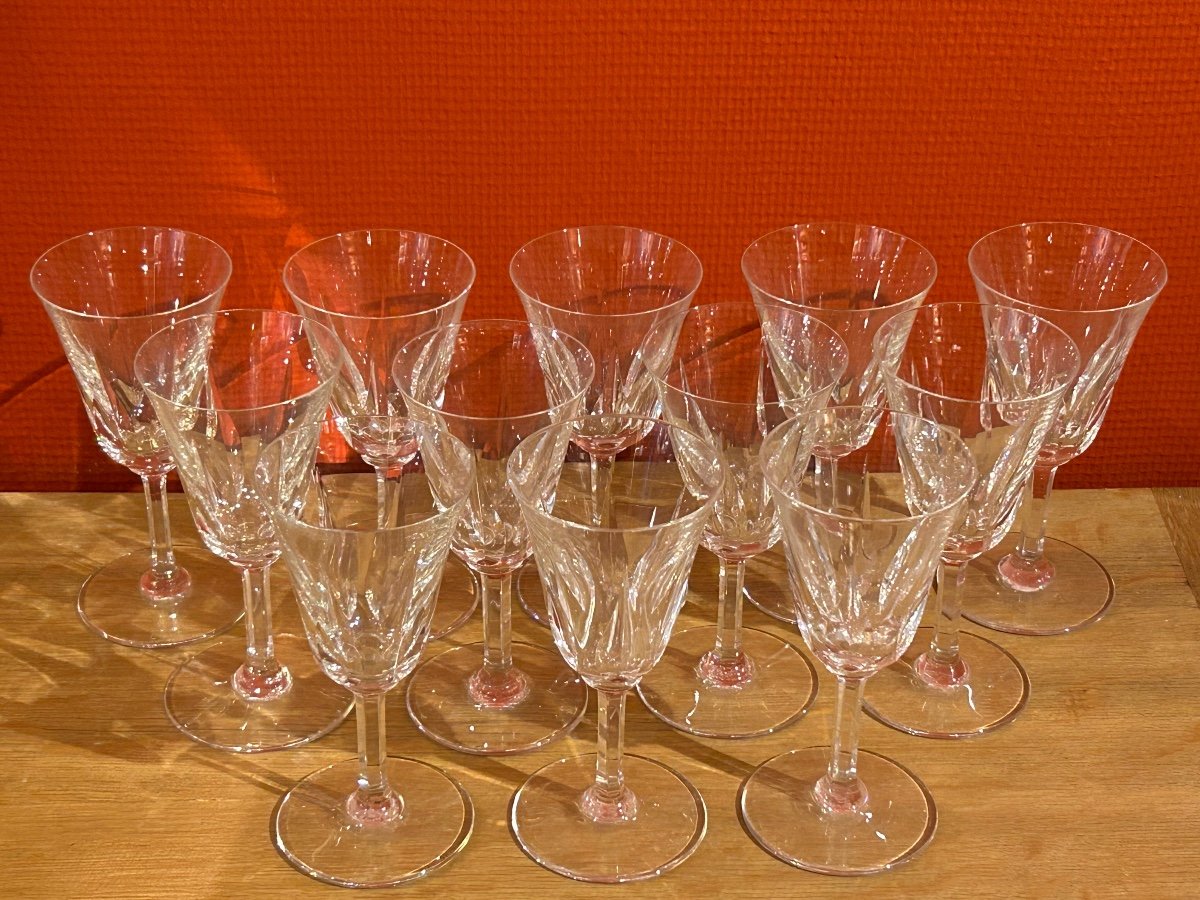 Saint Louis, Set Of 12 Crystal White Wine Glasses-photo-6