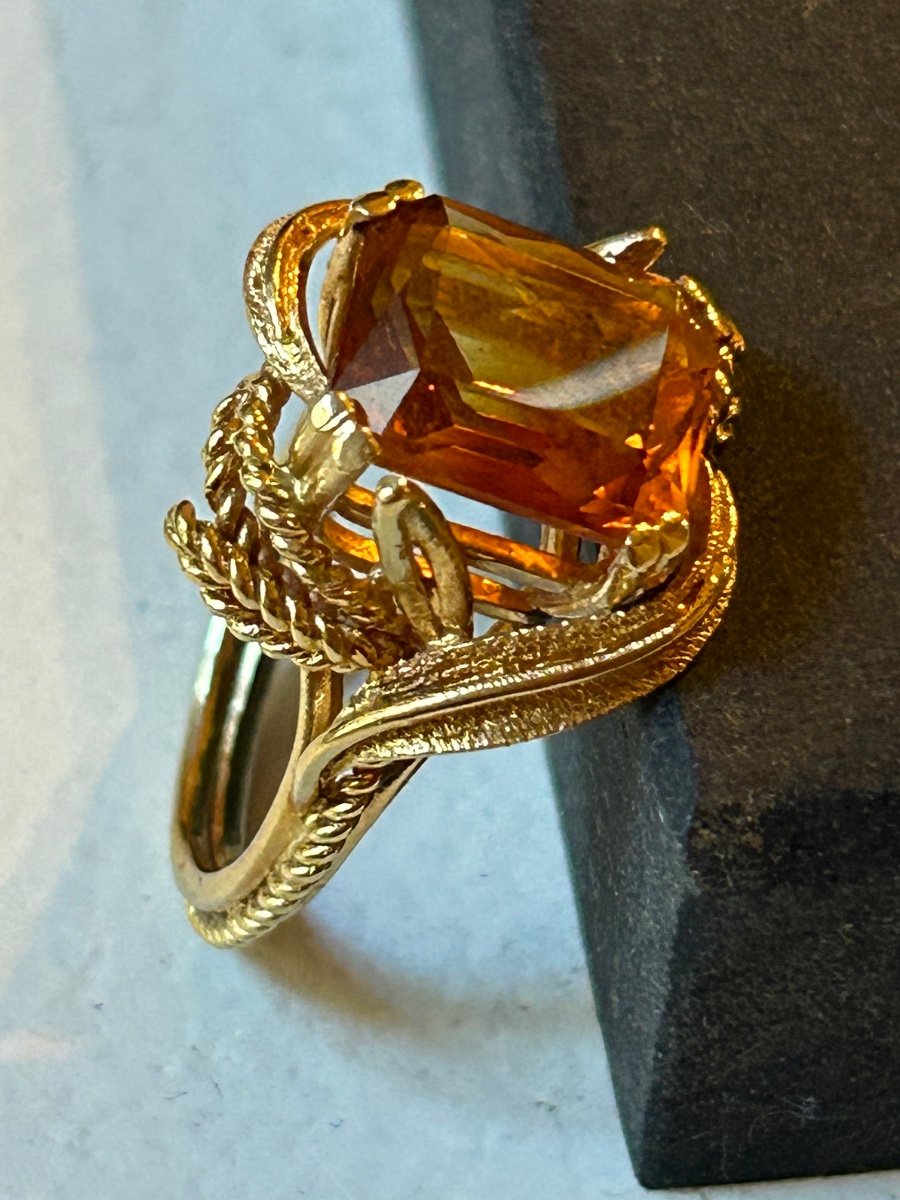 Bague or 18k et citrine -photo-1