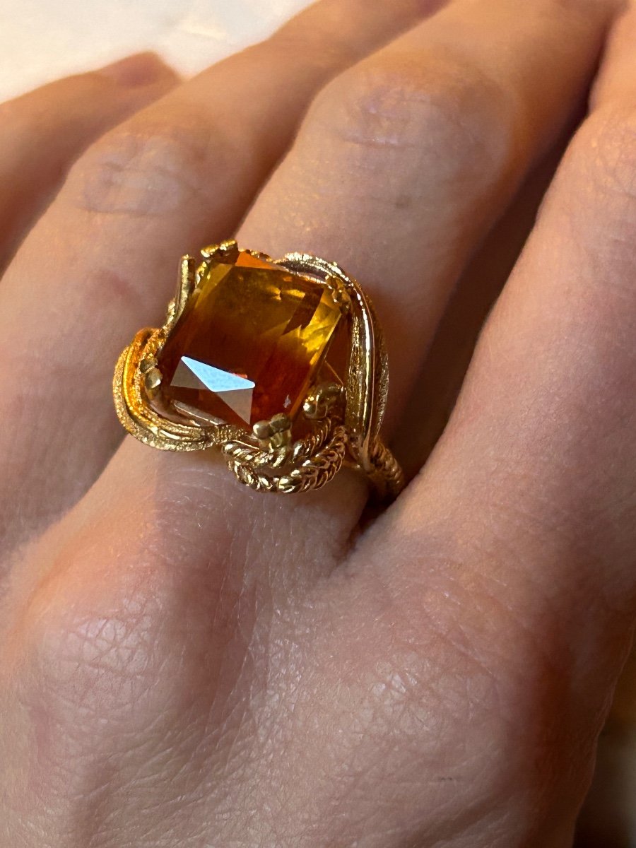 Bague or 18k et citrine -photo-3