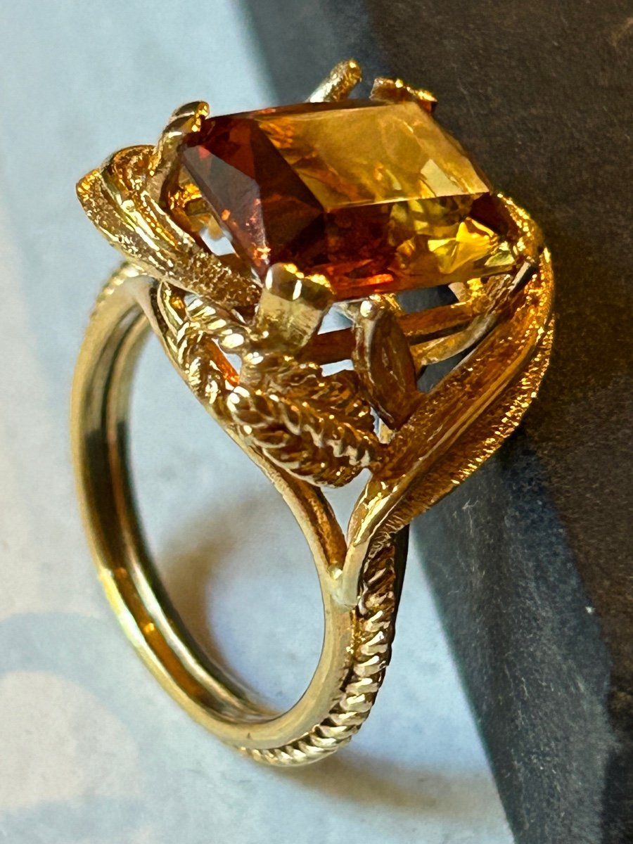 Bague or 18k et citrine 