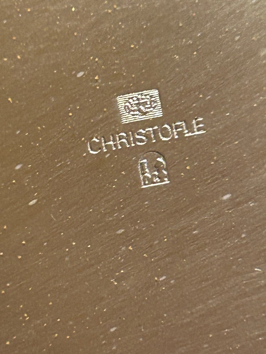 Christofle, timbale d’officier gravée en métal argenté -photo-2