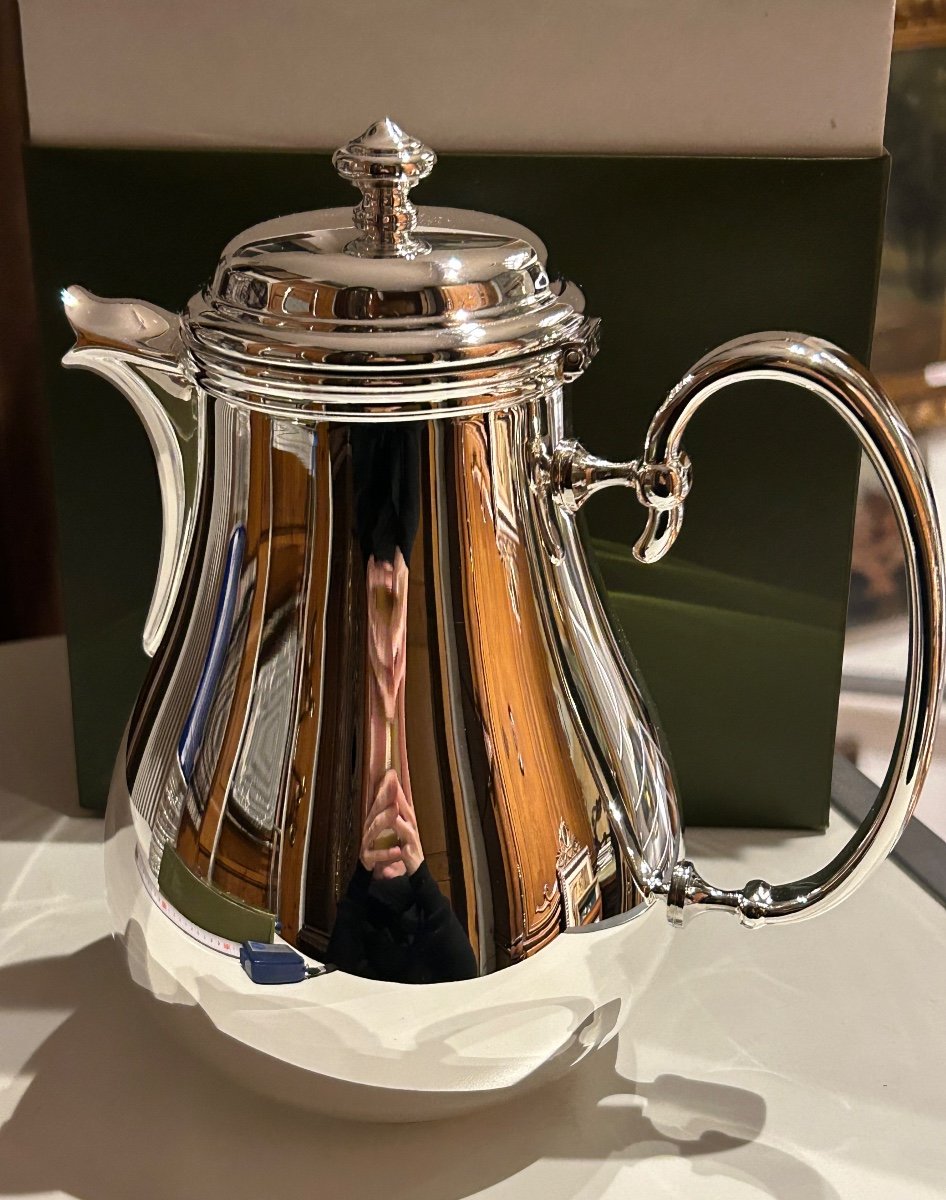 Christofle, cafetière en métal argenté décor Bagatelle 