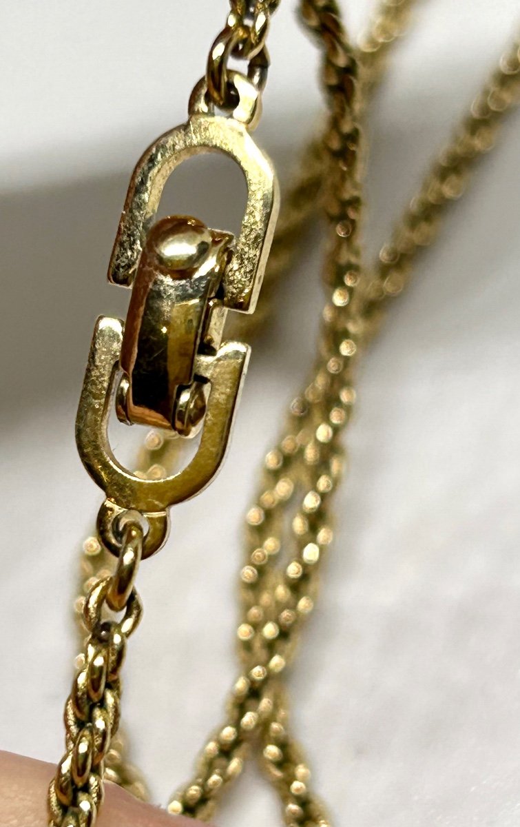 Christian Dior, collier plaqué or et email-photo-4