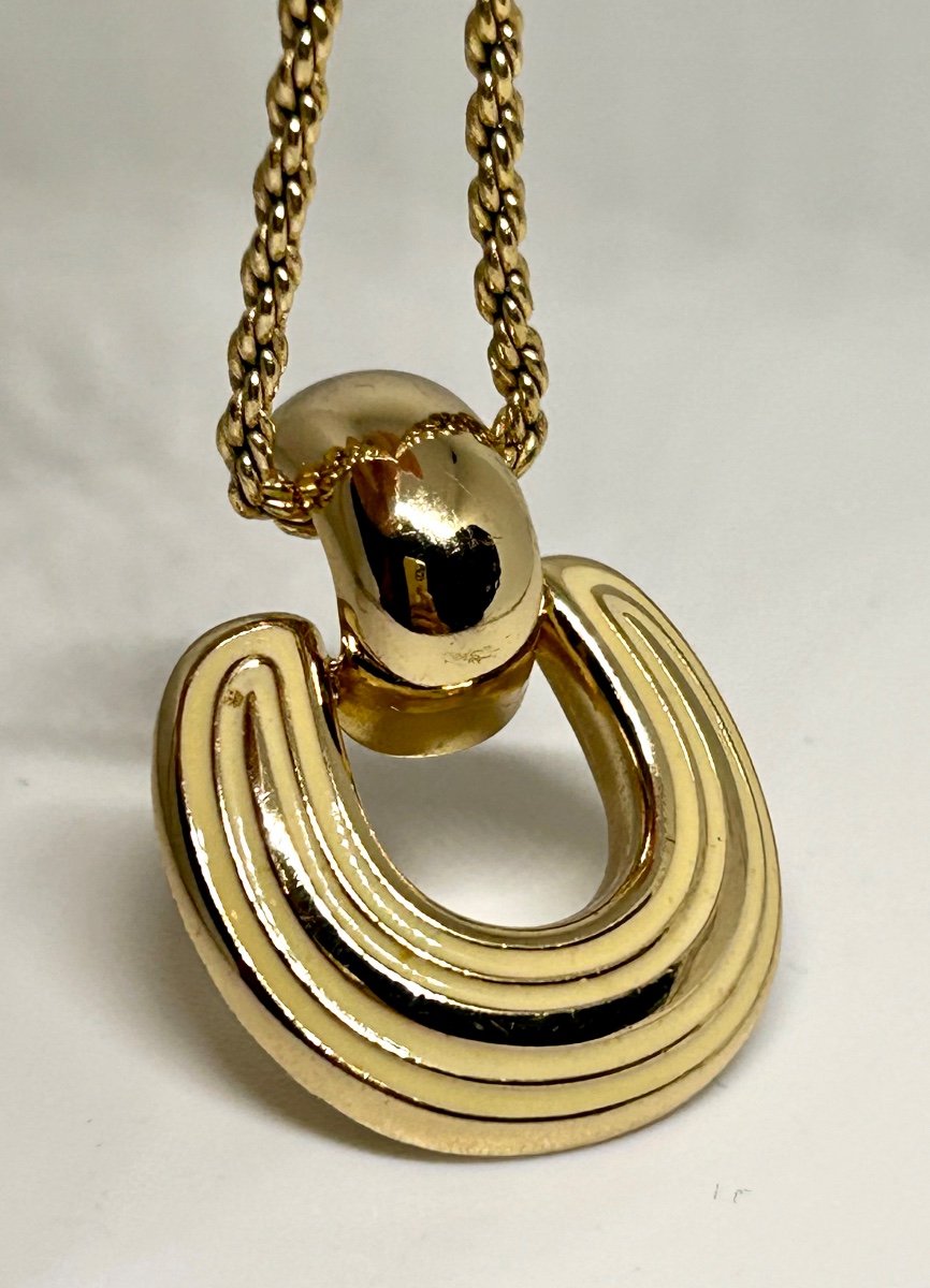 Christian Dior, collier plaqué or et email