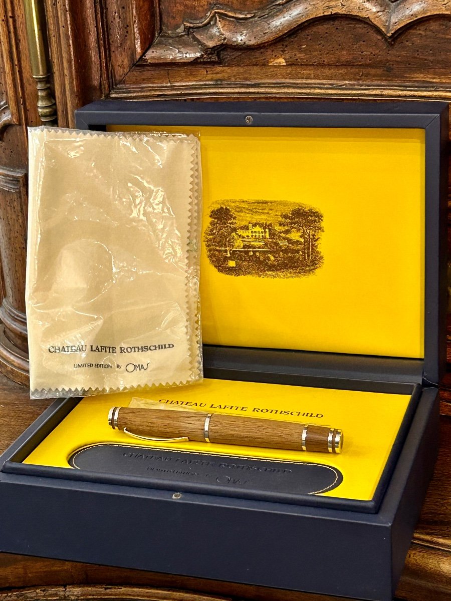 Lafite Rotschild, stylo roller chêne et argent