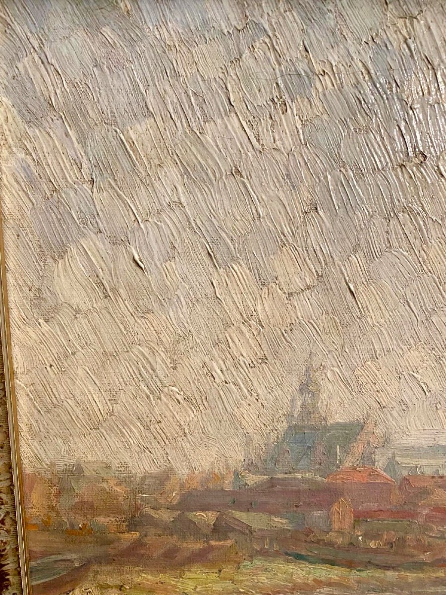 Unsigned Impressionist Oil On Canvas -photo-1